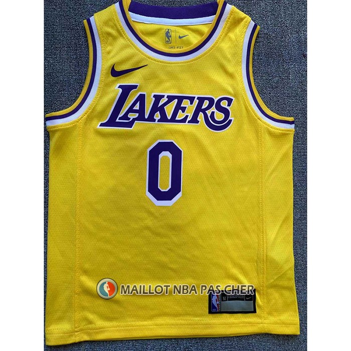 Maillot Enfant Los Angeles Lakers Russell Westbrook NO 0 Icon 2022-23 Jaune